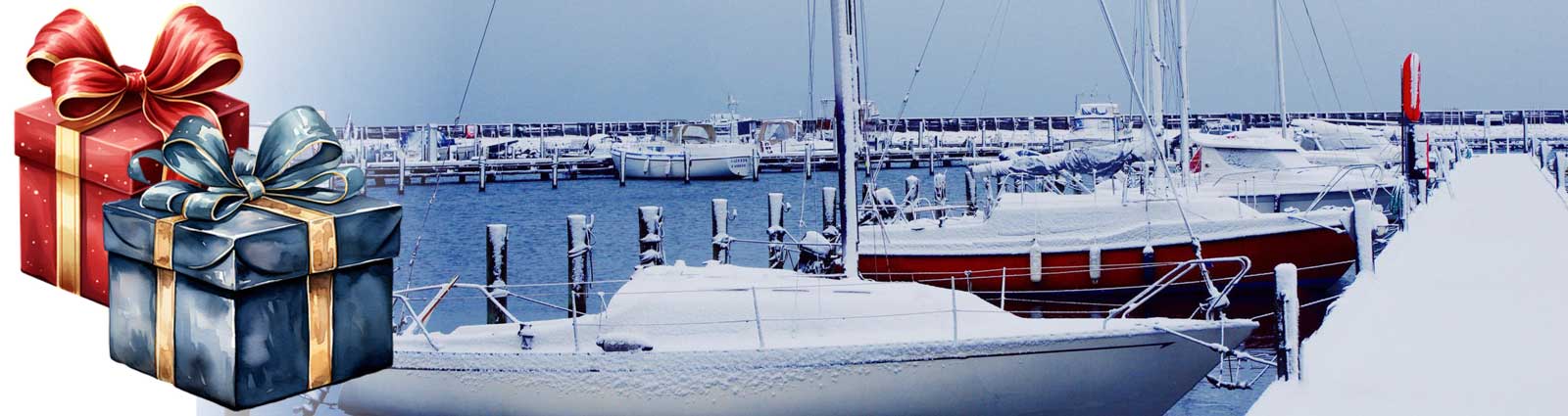 Julegaver i frosen havn