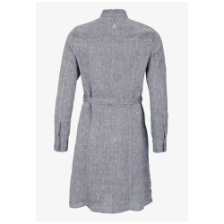 Pelle P Linen Flare, Lang Skjorte til Damer, Mrk Navy Melange, Str. Small