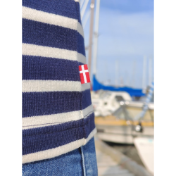 Stribet strik Dame Navy