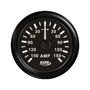Kus amperemeter sort, med 150a shunt 12/24v