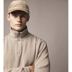 Cromwell herre half zip- Sand Melange 
