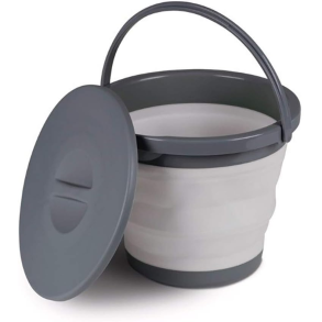 Sammenklappelig Spand Med Låg 5 L Grå