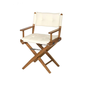 Dksstol Deluxe Cremehvid Polstret - Olieret Teak