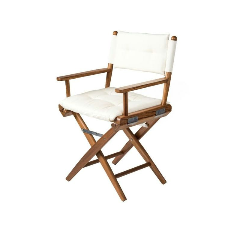 Dksstol Deluxe Hvid Polstret - Olieret Teak