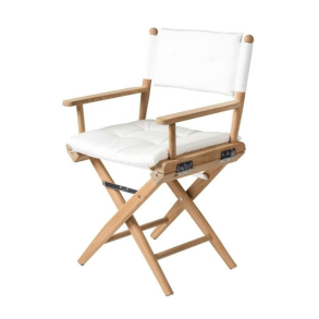 Dksstol Deluxe Hvid Polstret - Teak