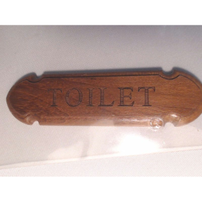 Teak Skilt 'Toilet' 10 X 2,5 Cm