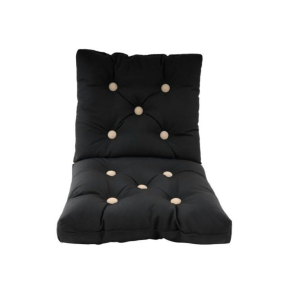 Outdoor Double Seat Black With Brown Buttons