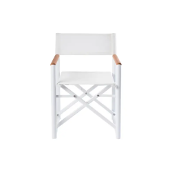 Director Armchair White Victor With Teak Armrest
