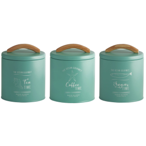 Menorca Sm Opbevaringskrukker Turkis - St 3 stk