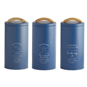 Menorca Store Opbevaringskrukker Bl - St 3 stk