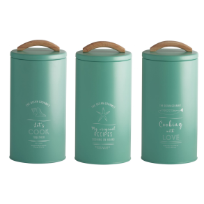 Menorca Store Opbevaringskrukker Turkis - St 3 stk