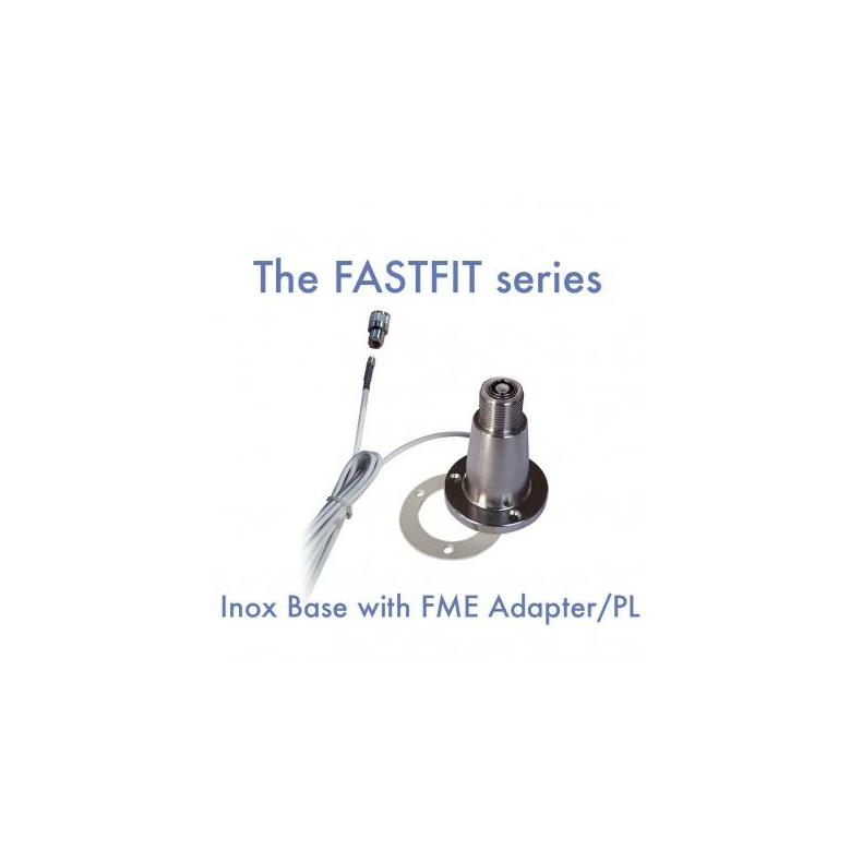 Fastfit Base I Rusfrit Med 1"""""""" Gevind For Antenne Montage - 6,6 M Rg-58 Fastmonteret Fme