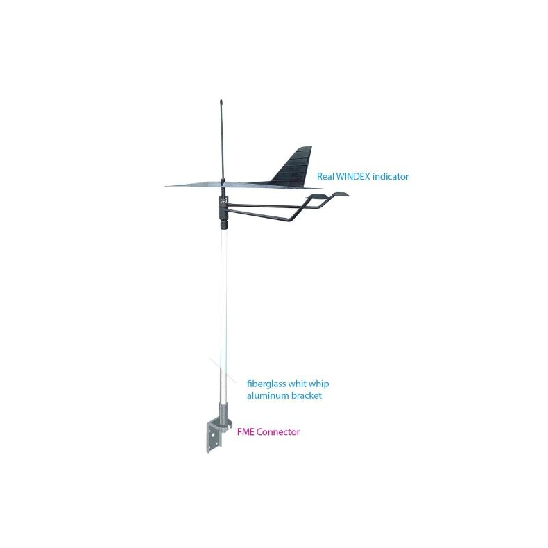 Sejlbds Vhf Antenne For Maste Montering 156-163 Mhz, 50 Cm Lang Med Vindpil