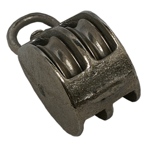 Blok 2-sk. forniklet m/svirvel�je - Blok Nikl M/�je 2-Sk 40mm Jern