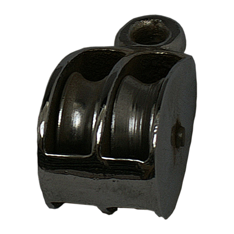 Blok 2-sk. forkromet m/fast �je - Blok forkromet m/�je 2-sk. 20 mm