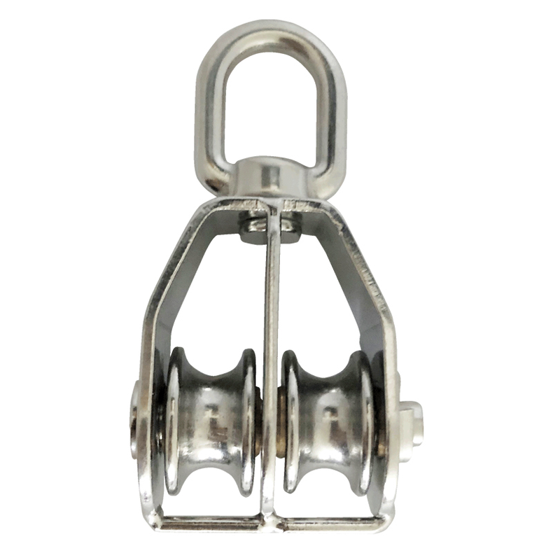 Blok rustfri 2-sk. m/svirvel�je - Blok rf m/�je 2-sk. 32 mm f/12 mm S-315