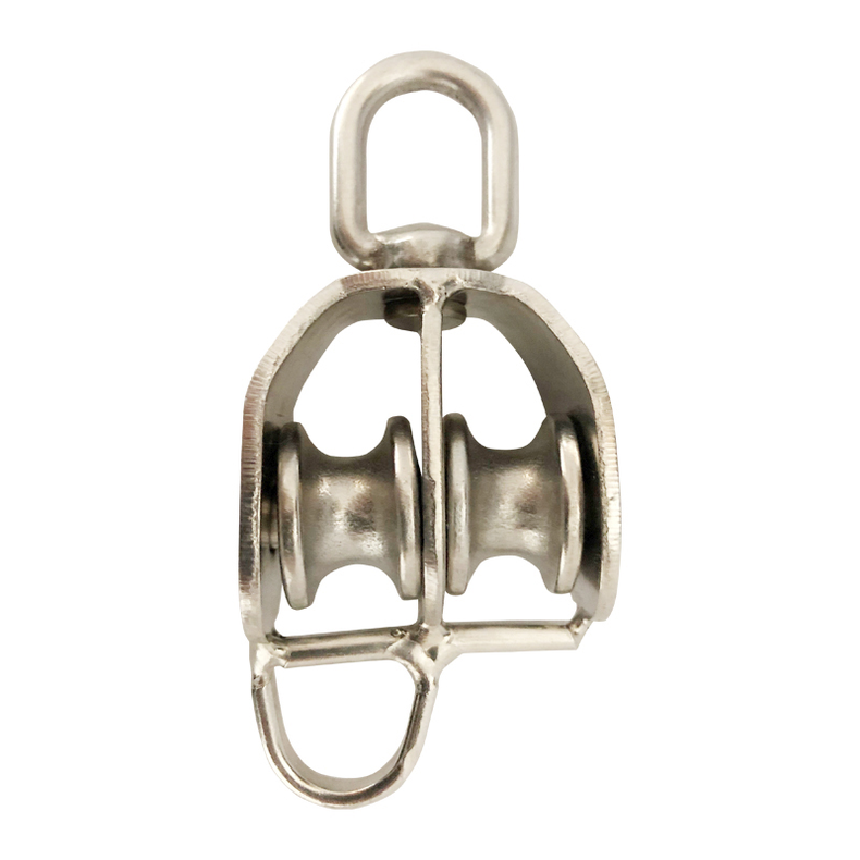 Blok rustfri 2-sk. m/svirvel�je & hundsvot - Blok rf m/�je+hundsvot 2-sk. 32 mm f/12 mm S-315A