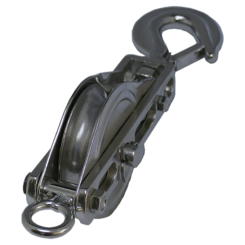 Londonblok rustfri 1-sk. m/krog & hundsvot - Londonblok Rf M/Krog 1sk 100mm