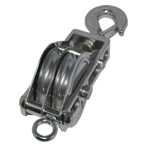 Londonblok rustfri 2-sk. m/krog & hundsvot - Londonblok Rf M/Krog 2sk 75mm