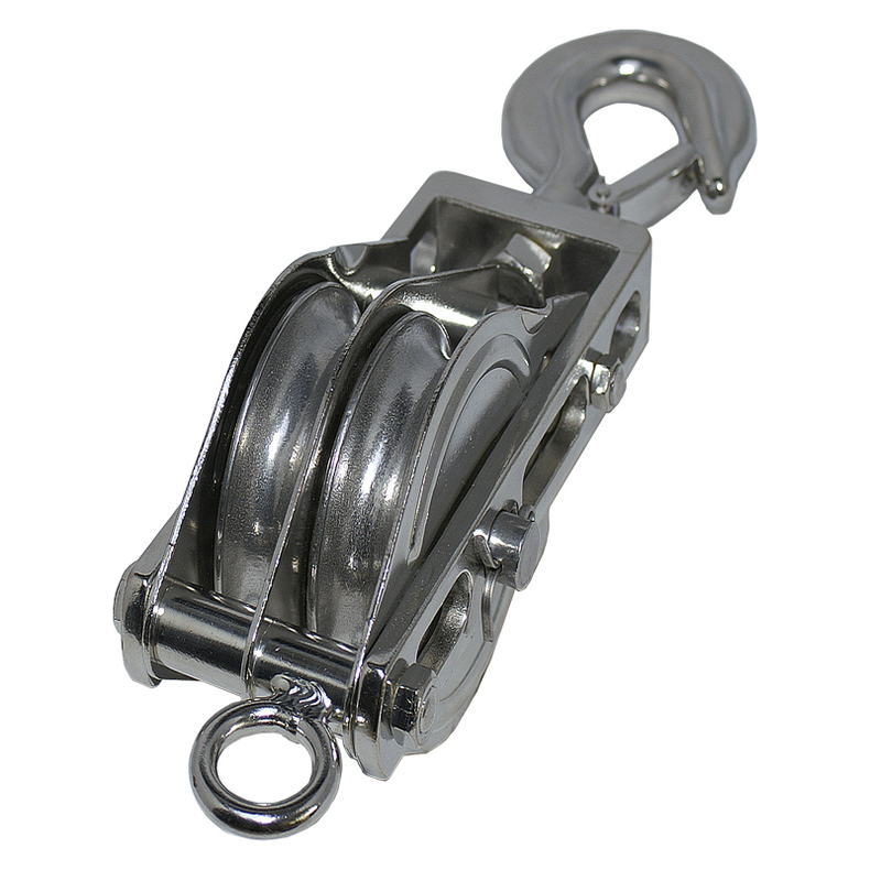 Londonblok rustfri 2-sk. m/krog & hundsvot - Londonblok 2sk M/Krog 175 mm