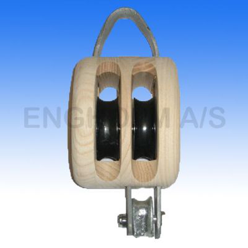 Tr�blok 2-sk. m/b�jle & hundsvot - Tr�blok Dk M/Bjl+hsv 2sk 250mm 10" For 28mm Tov