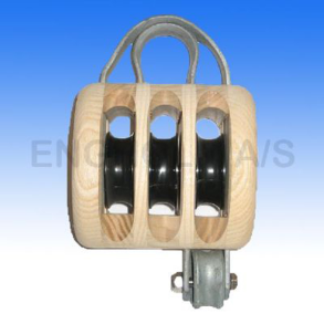 Tr�blok 3-sk. m/b�jle & hundsvot - Tr�blok Dk M/Bjl+hsv 3sk 75mm 3