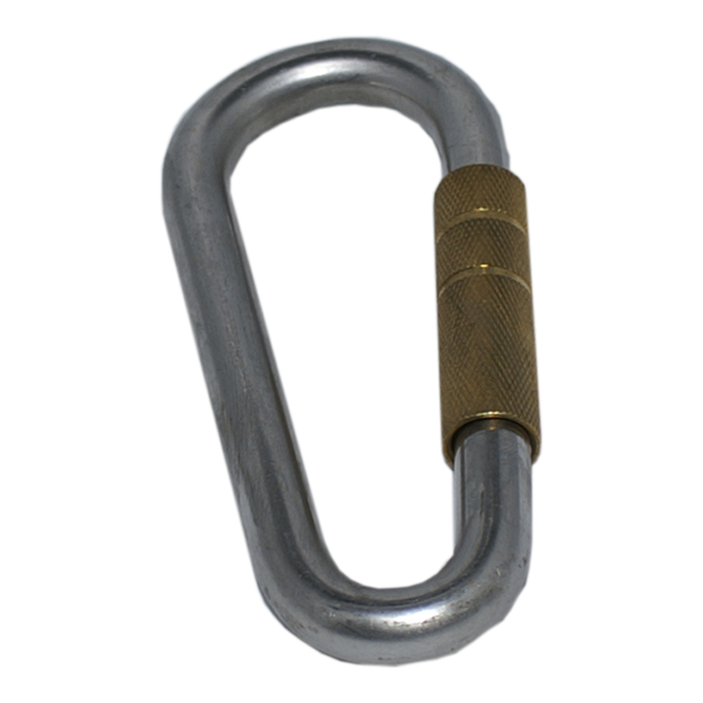 Karabinhage rustfri m/messing-glider 12 mm 12 x 115 mm