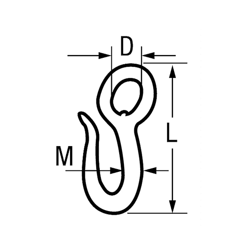 Krog galvaniseret f/tr�blok - Krog glv f/tr�blok 3,5" L:90mm �je �:20mm