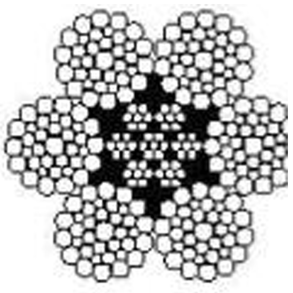 St�lwire galvaniseret 6x36 + st�lhjerte IWRC 14 mm