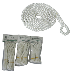 3-sl�et Fenderliner med �je Hvid 6 mm 1,5 m - 2 stk.