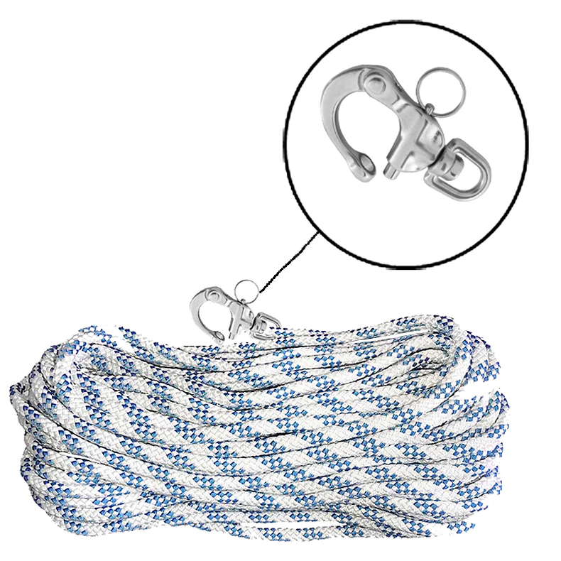 F�rdigt Fald polyester bl�/hvid 10 mm 35 m