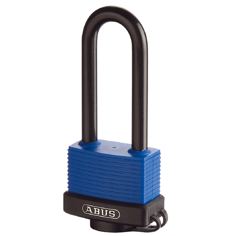 ABUS H�ngel�s 70IB Aqua Safe m/lang b�jle - ABUS 70IB Aqua Safe 63 mm m/lang b�jle i h�rdet st�l og coated krop
