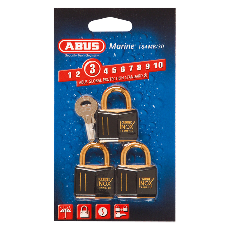 ABUS H�ngel�s T84MB messing enslukkende 3 stk. 30 mm