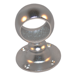 Gel�nderholder forkromet �ben 32 mm Med rund bundplade med 4 huller