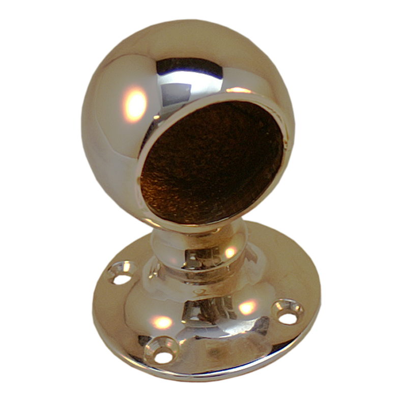 Gel�nderholder forkromet lukket 32 mm Med rund bundplade med 4 huller