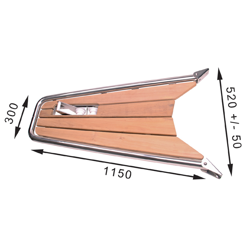 St�vnplatform PT10044 m/ankerrulle - St�vnplatform m/ankerrulle 300 x 1150 mm 32'-42' R�r 42mm