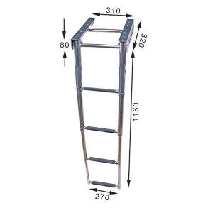 Teleskopstige BKT74 i kassette - Teleskopstige under platform 310x1180 mm 4 Trin R�r 25mm
