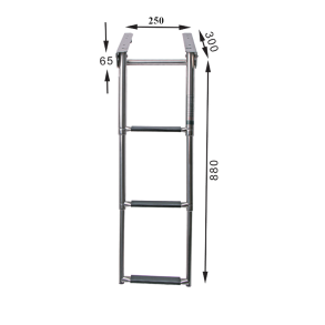 Teleskopstige BKT73 i kassette - Teleskopstige under platform 250 x 880 mm m/3 trin R�r 25 mm