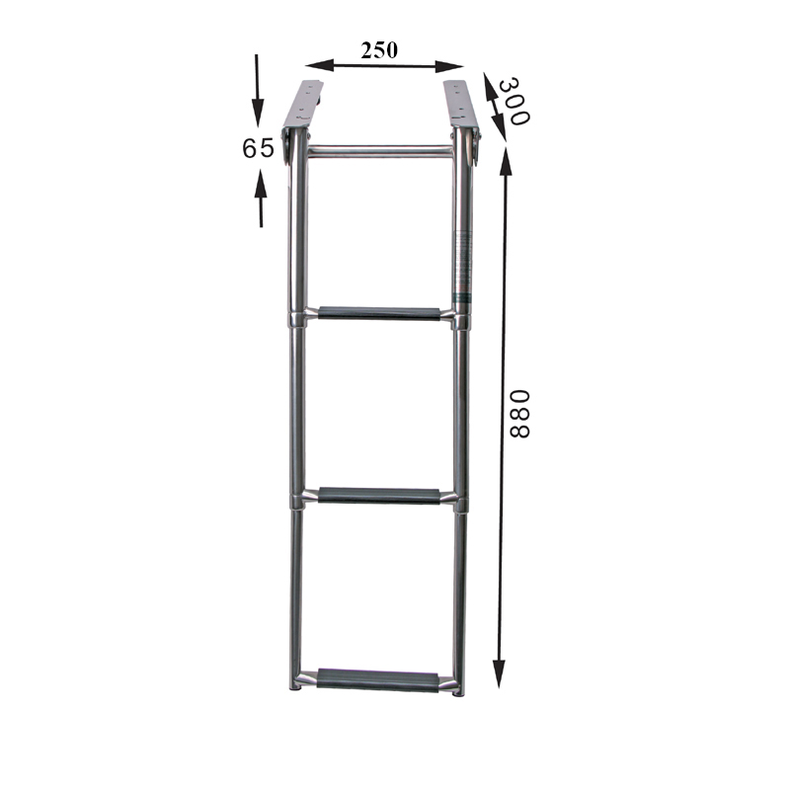Teleskopstige BKT73 i kassette - Teleskopstige under platform 250 x 880 mm m/3 trin R�r 25 mm