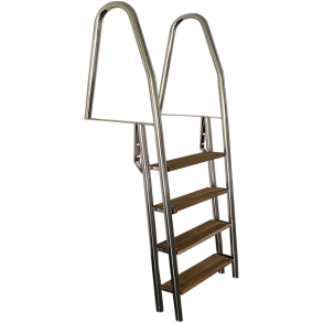 Brostige rustfri til fastmontering - Brostige til fastmontering m/4 trin Lgd. 1850mm R�r � 32mm