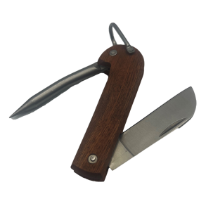 Riggerkniv med tr�skaft - Riggerkniv med tr�skaft sk�r 75mm og merlespiger