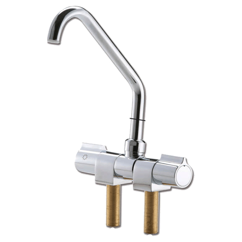 Vandhane forkromet dobbelt 14 mm 155 mm
