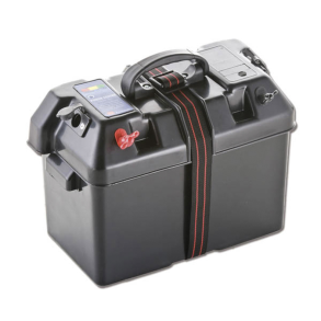 Batterikasse med h�ndtag til max. 105Ah batteri - Batterikasse m/stik og displ. 105 amp. Indv. 318 x 175 x 257 mm N0111537
