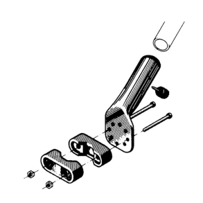 Flagfod rustfri for r�rmontering 22 mm