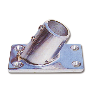 Flagfod rustfri skr� med rektangul�r base 22 mm 80 x 48 mm