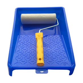 Malebakkes�t med 1 bred rulle af v�vet polyester - Malerulles�t 18 cm jumborulle m/kort luv 4 mm