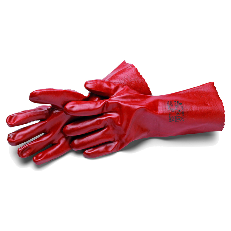 Industrihandske PVC syrefast R�d XXL 35 cm