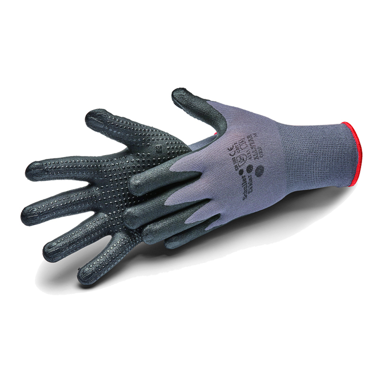 Maxi Grip-handske m/nitrilbel�gning & dotter Gr� L - 9"