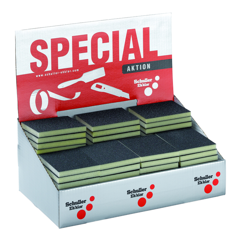 Slibesvampe i display (tynde svampe) - Slibesvamp Display 20x Grov, 35x Middel, 20x Fin