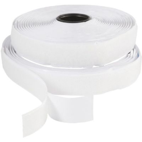 Velcrob�nd m/lim (hook & loop) Hvid 25 m 20 mm